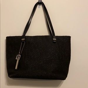 Black monogram Calvin Klein tote